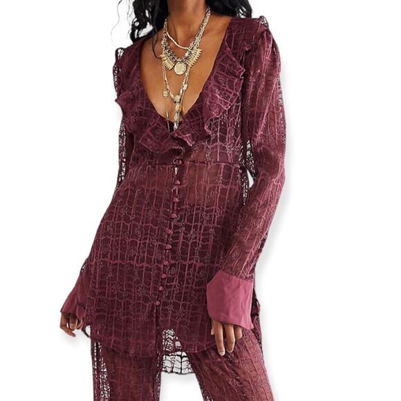 Free People In The Night Lace Flare Pants size L your choice of Color - Picture 3 of 5